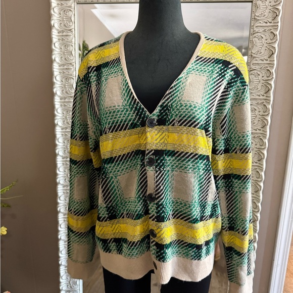 Urban Outfitters • Plaid Graphic Cardigan - Picture 7 of 9